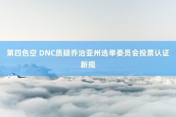 第四色空 DNC质疑乔治亚州选举委员会投票认证新规