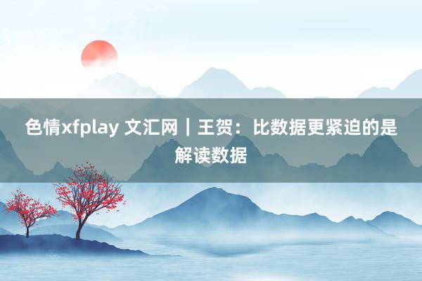 色情xfplay 文汇网　｜　王贺：比数据更紧迫的是解读数据